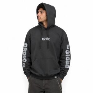 Moletom Canguru ORDiE CO. 3 Cabos Preto com Logo Bordado e Silk nas Mangas